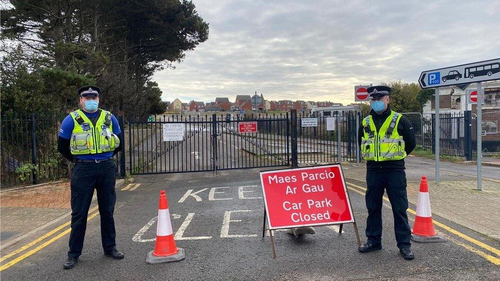 Police at Barry Island car park