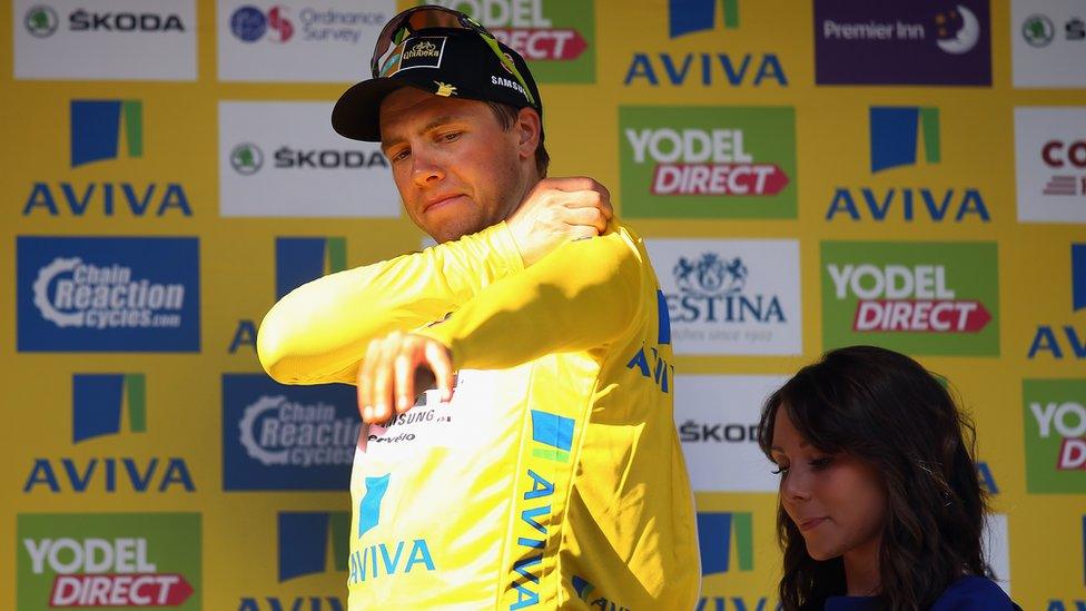 Edvald Boasson Hagen of Norway and MTN-Qhubeka retained his race lead and yellow jersey after stage seven of the 2015 Tour of Britain