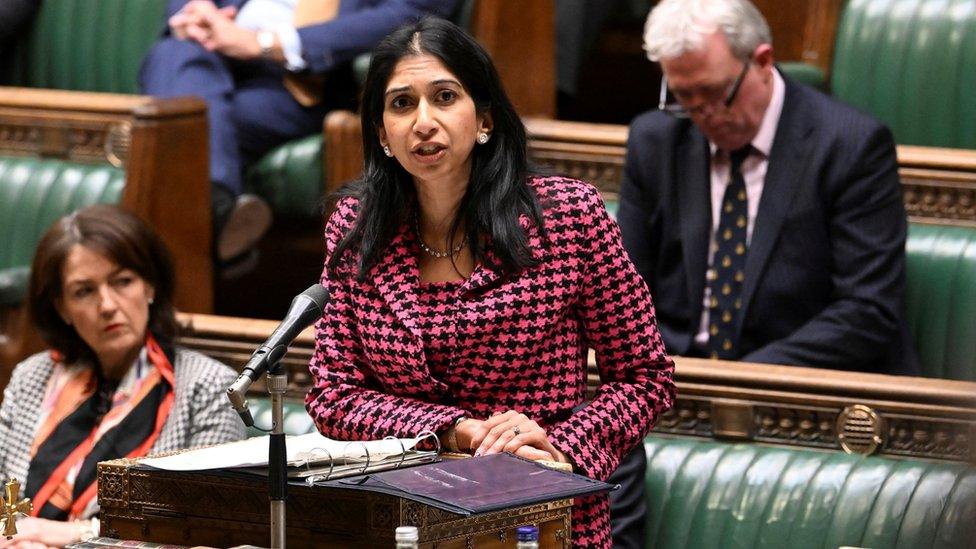 Home Secretary Suella Braverman speaking in the House of Commons