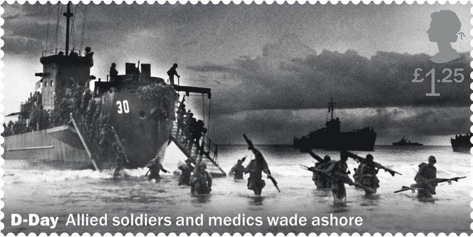 Royal Mail handout image of one of a set of 11 stamps being issued in 2019 to mark the 75th anniversary of the D-Day landings.