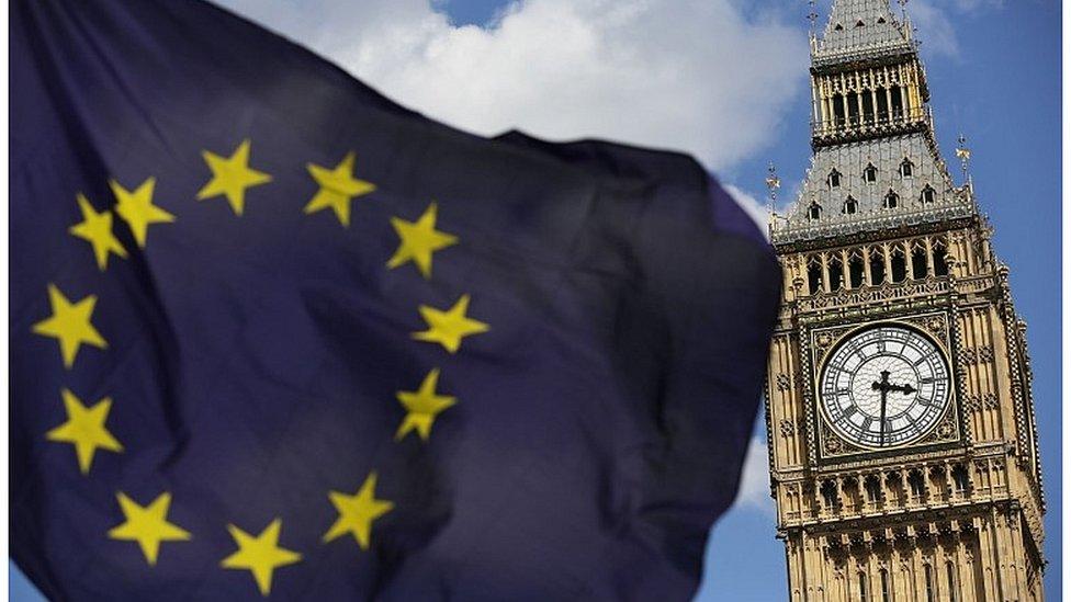 EU flag outside Westminster