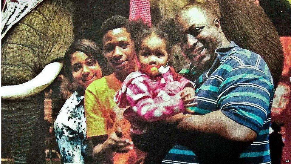 Garner - shown here with his children - died after a violent encounter with New York City police