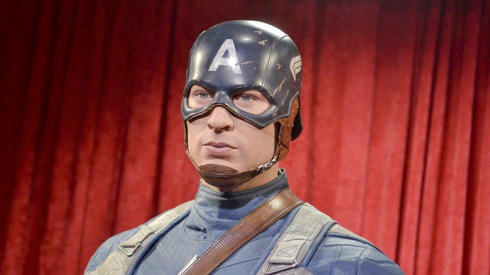 Wax sculpture of captain america