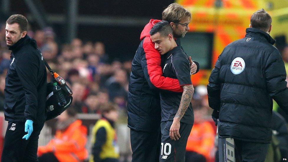 Jurgen hugs his player