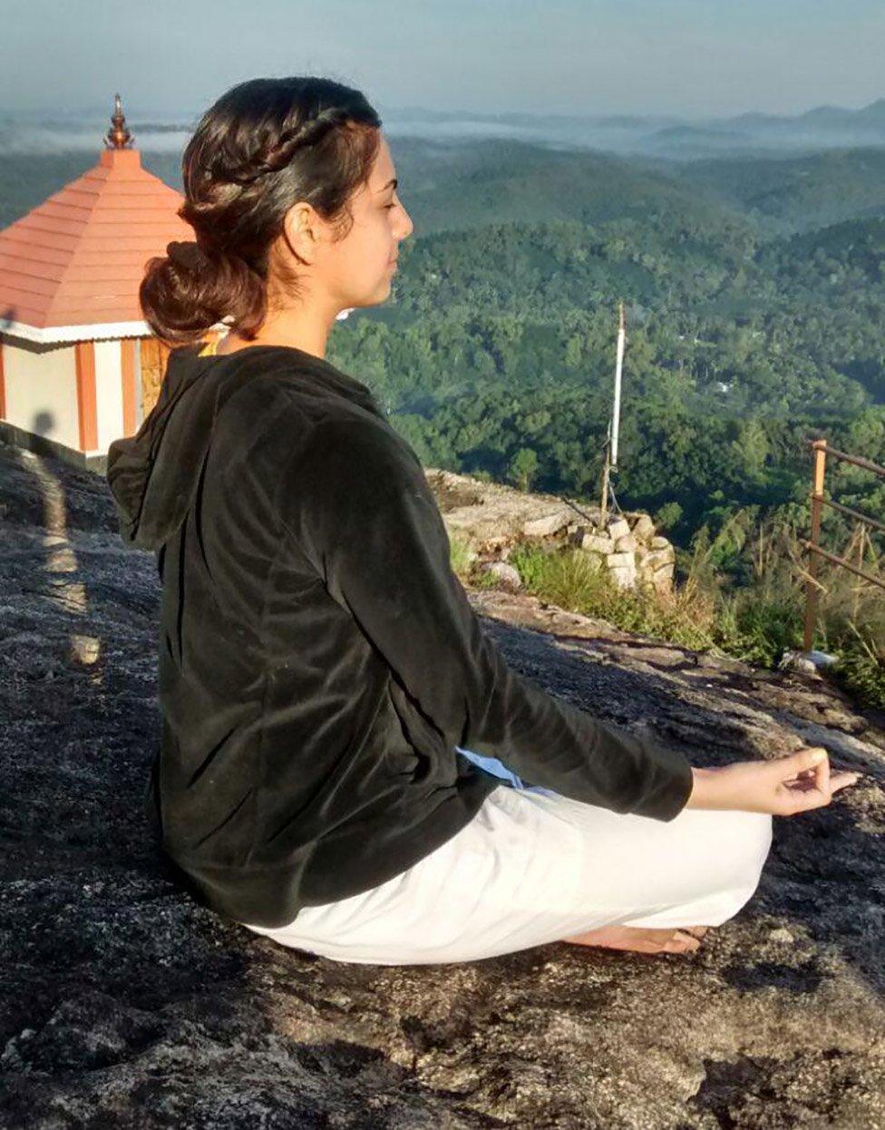 Ishleen at the Sivananda ashram in Kerala