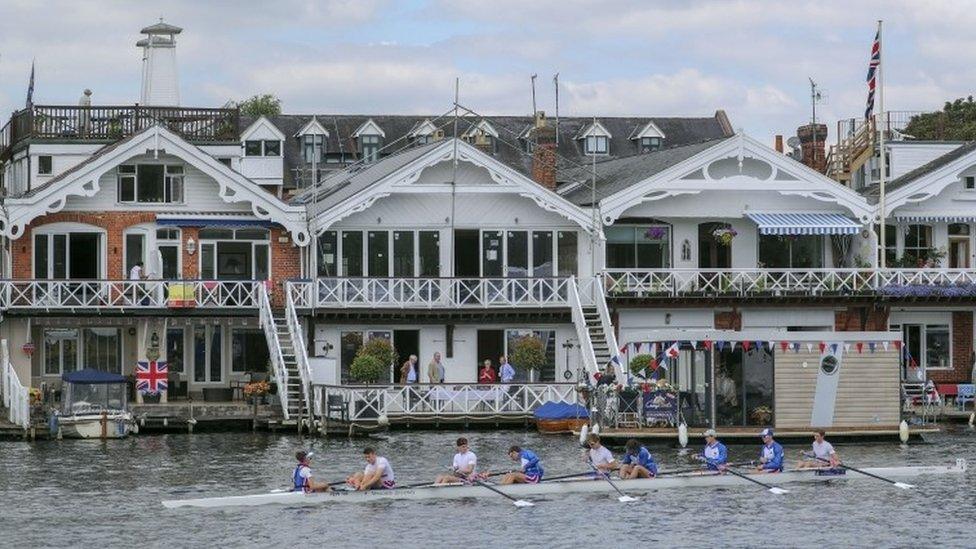 Rowers at regatta