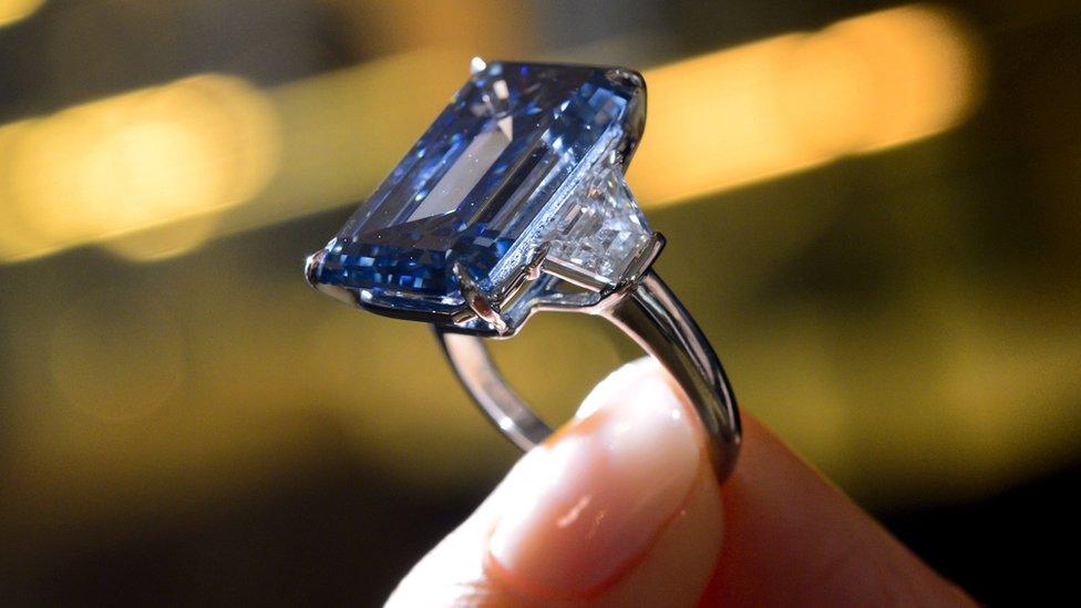 The "Oppenheimer Blue", a rare 14.62 carat vivid blue diamond