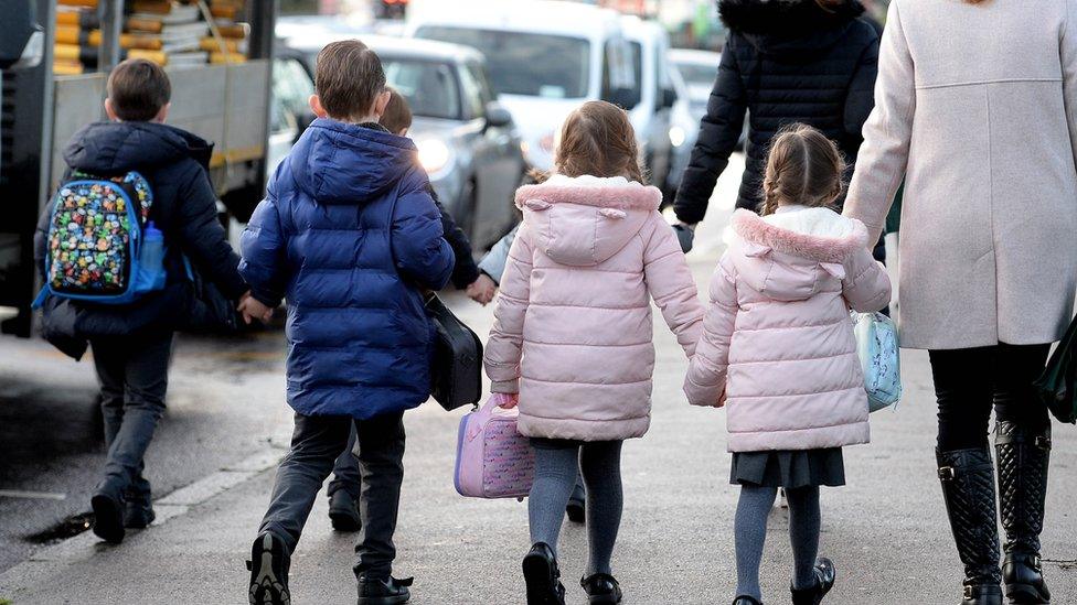 Children being taken to school