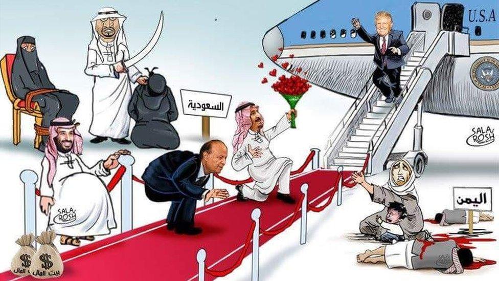 Cartoon ahead of Trump's visit to Saudi Arabia - May 2017