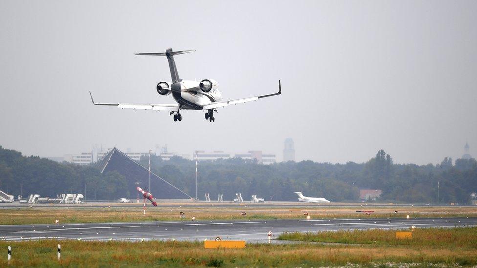 Russian opposition activist Alexei Navalny arrives at the Tegel airport in Berlin, Germany, 22 August 2020