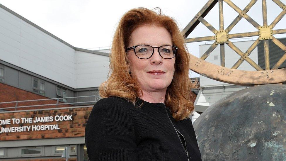 Siobhan McArdle, chief executive of South Tees Hospitals NHS Foundation Trust, outside James Cook University Hospital