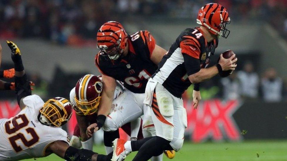 Cincinnati Bengals and Washington Redskins at Wembley Stadium in London, Sunday Oct. 30, 2016