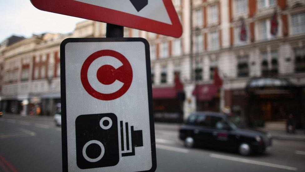 London congestion charge sign