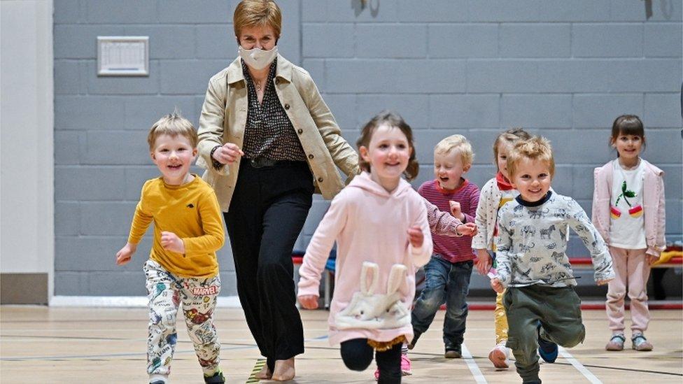 Nicola Sturgeon at Benachie Leisure Centre in Insch