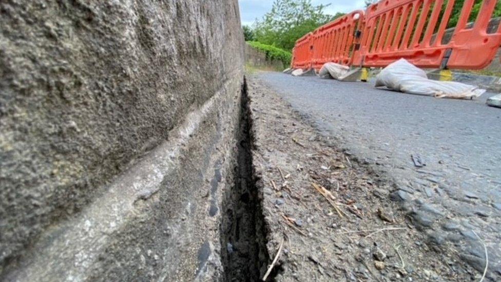 Crack in bridge