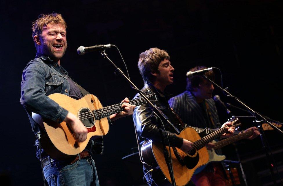 Damon Albarn and Noel Gallagher