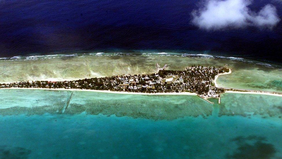 Tarawa atoll, capital of the vast archipelago nation of Kiribati