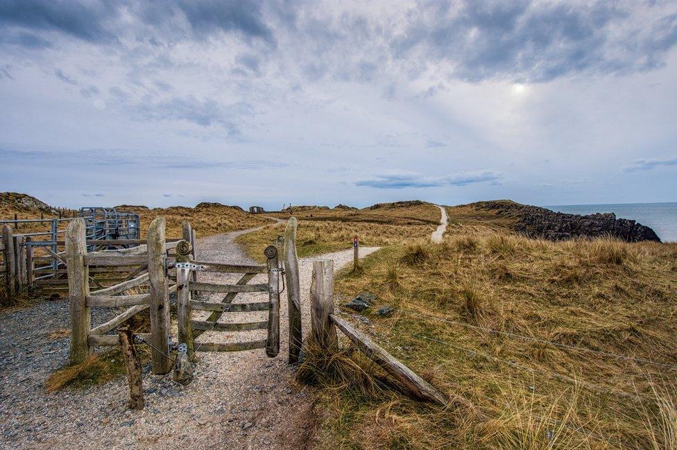 Ynys Llanddwyn coast path gate