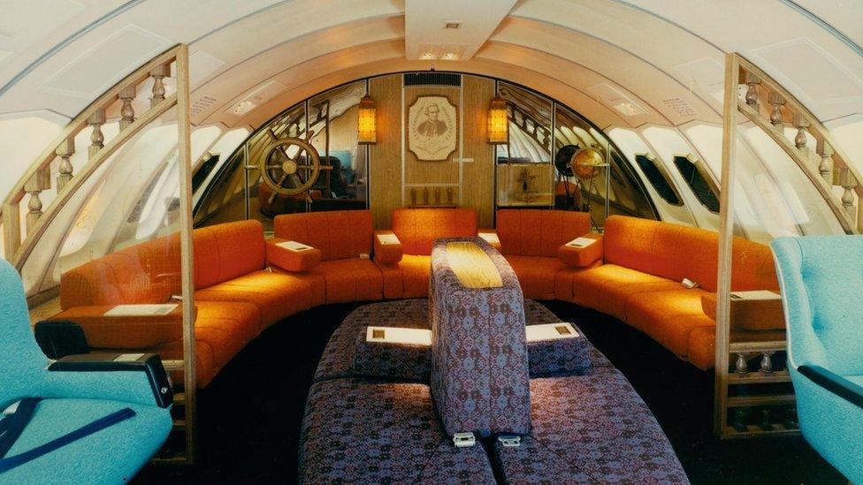 The Captain Cook Lounge from an early Boeing 747