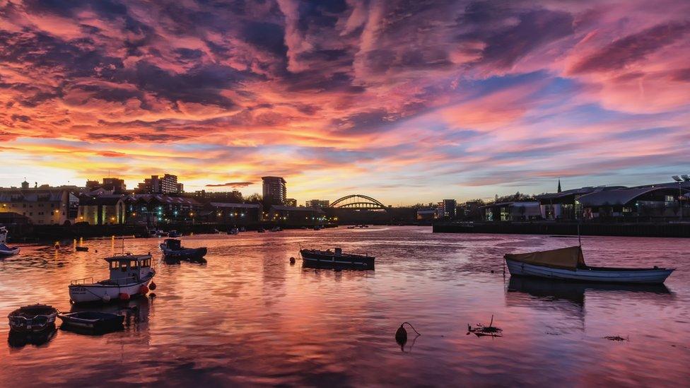 Boats on the River Wear in Sunderland