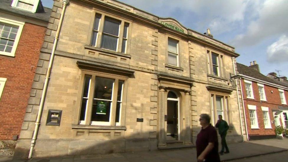 A shot of the building in Royal Wootton Bassett that used to house Lloyds bank