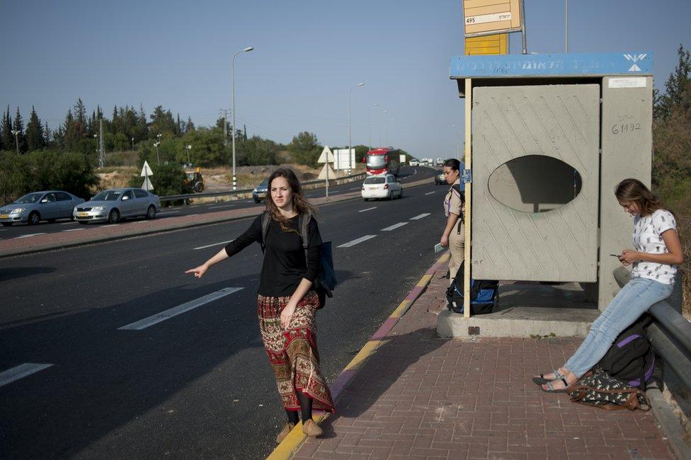 A hitchhiker in the West Bank