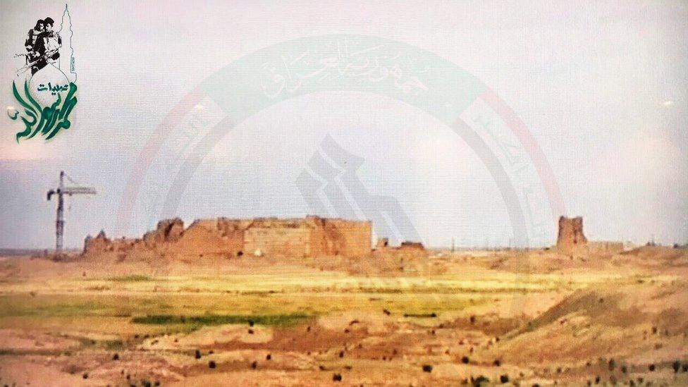 Photo published by Popular Mobilisation media office purportedly showing ancient city of Hatra on 26 April 2017