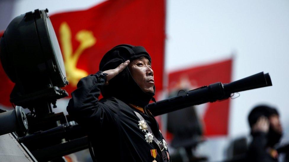 Military parade in Pyongyang, 15 April