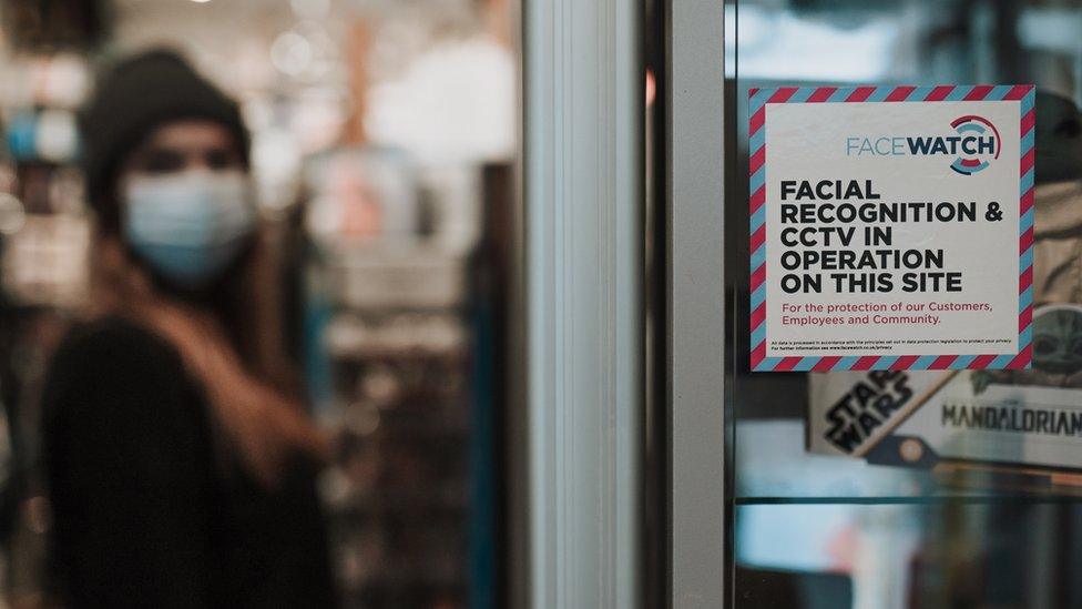 A Facewatch sign in a shop