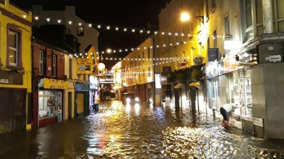 Flood water in Galway, Ireland