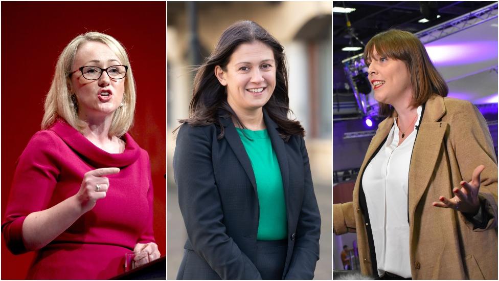 Rebecca Long Bailey, Lisa Nandy and Jess Phillips (l to r)