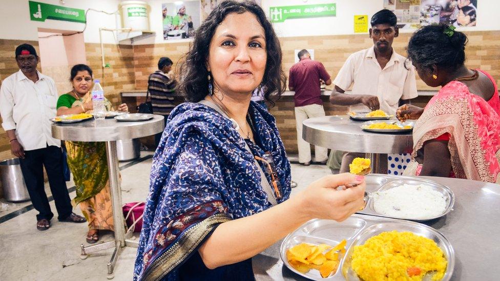 Eating at the amma canteen