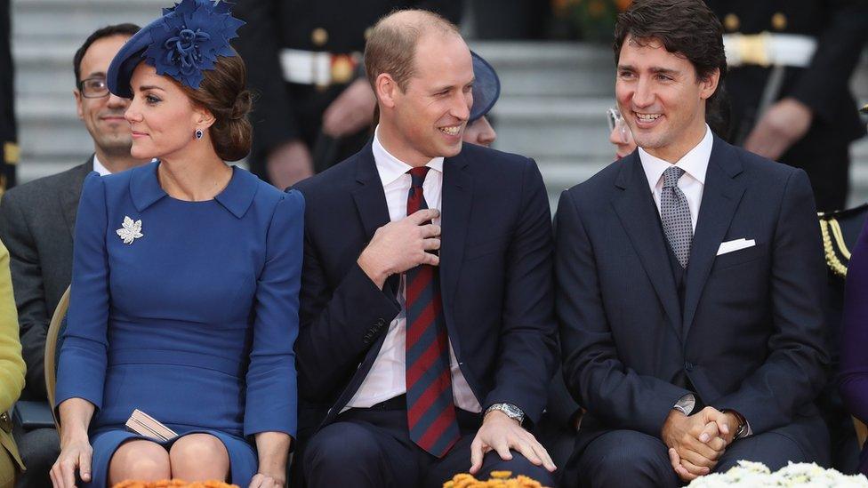 The duke and duchess with Canadian Prime Minister Justin Trudeau