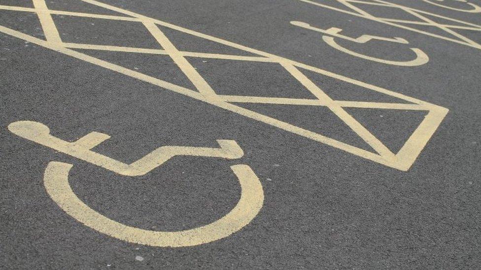 File photo showing painted disabled parking bays.