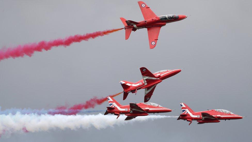 The Red Arrows in flight