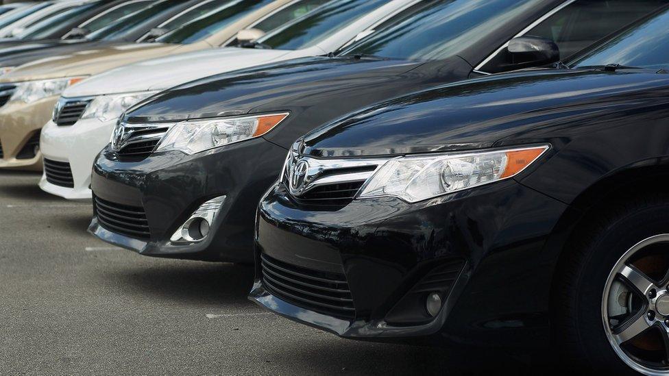 2012 Toyota Camrys are seen on a sales lot on November 9, 2011 in Miami, Florida