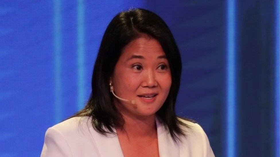 Peru's presidential candidate Keiko Fujimori of the Fuerza Popular party participates in a presidential candidates debate, in Lima, Peru March 29, 2021.