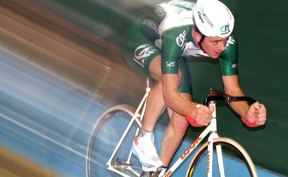 Chris Boardman on a racing bike