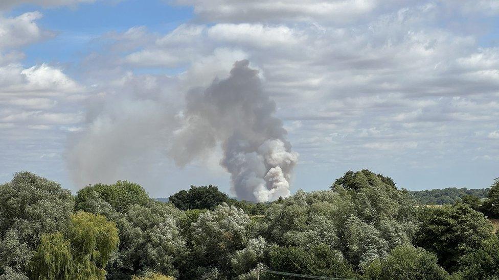 Plume of smoke from a fire