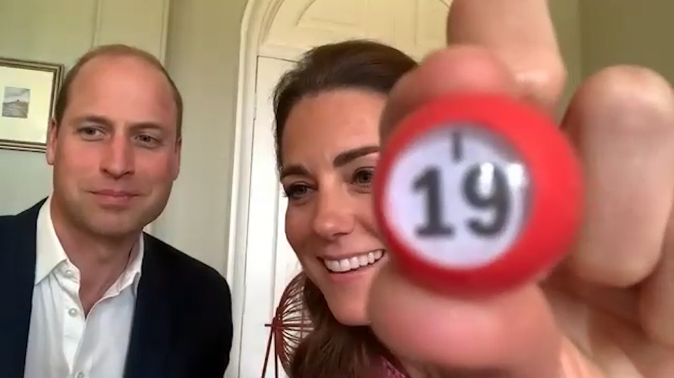 The Duke and Duchess took their turn as guest bingo callers for one of the games