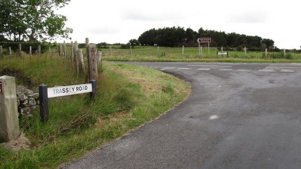 Trassey Road at its junction with Slievenaman Road