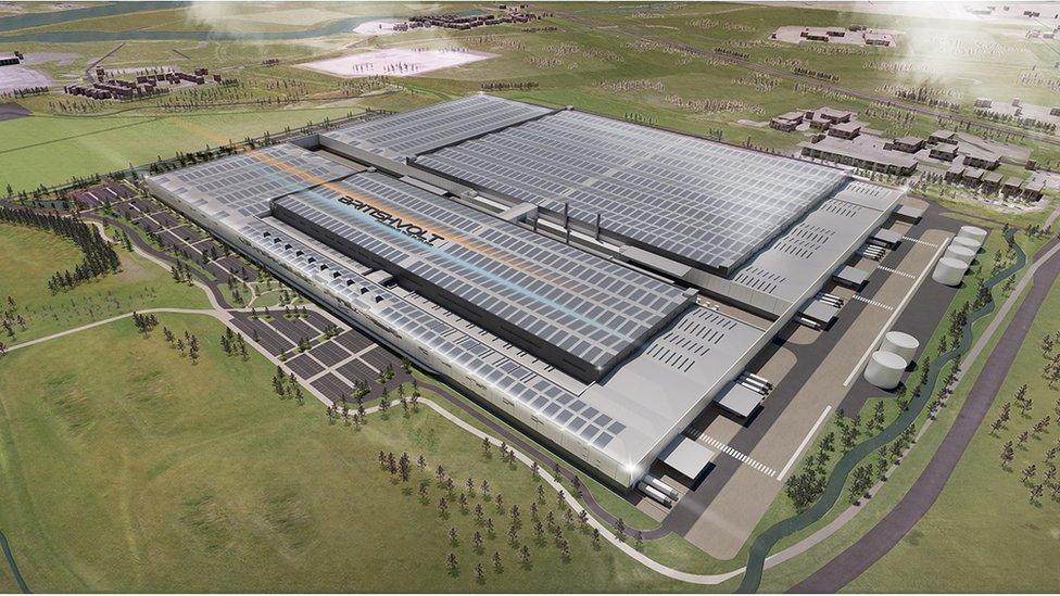 Artist impression of Britishvolt factory