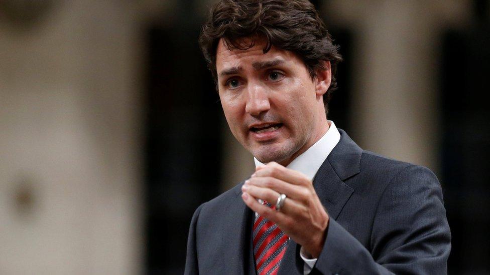 Canada's Prime Minister Justin Trudeau speaks during session in Parliament in Ottawa on 31 May