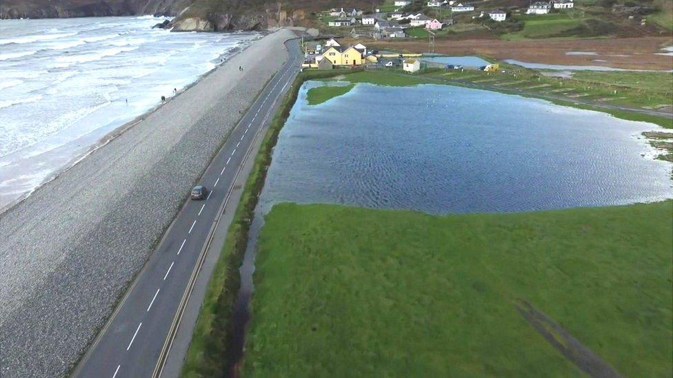 The coastal road at Newgale