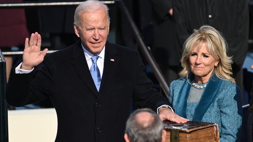 US President-elect Joe Biden is sworn in as the 46th US President during the inauguration of Joe Biden