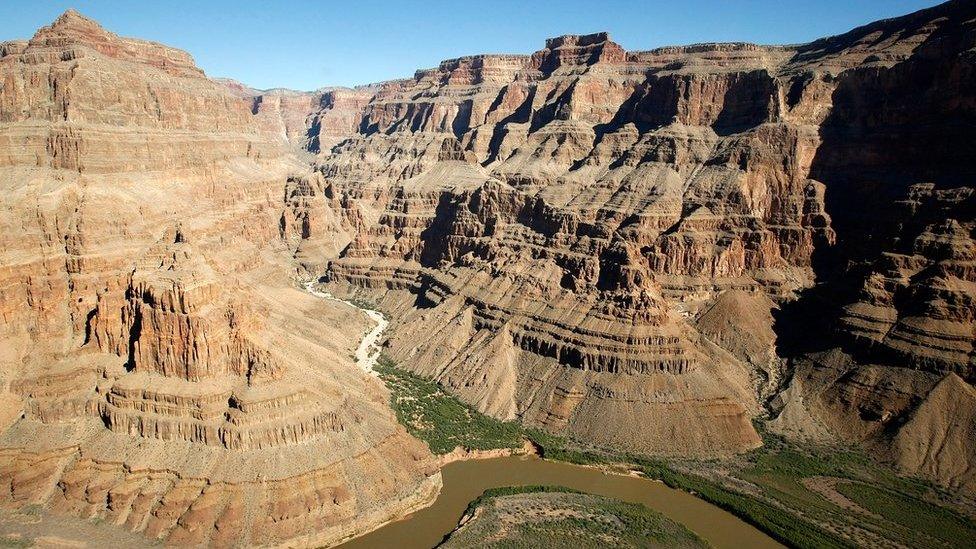 An aerial view near the West Rim of the Grand Canyon November 6, 2008 in Grand Canyon, Arizona.