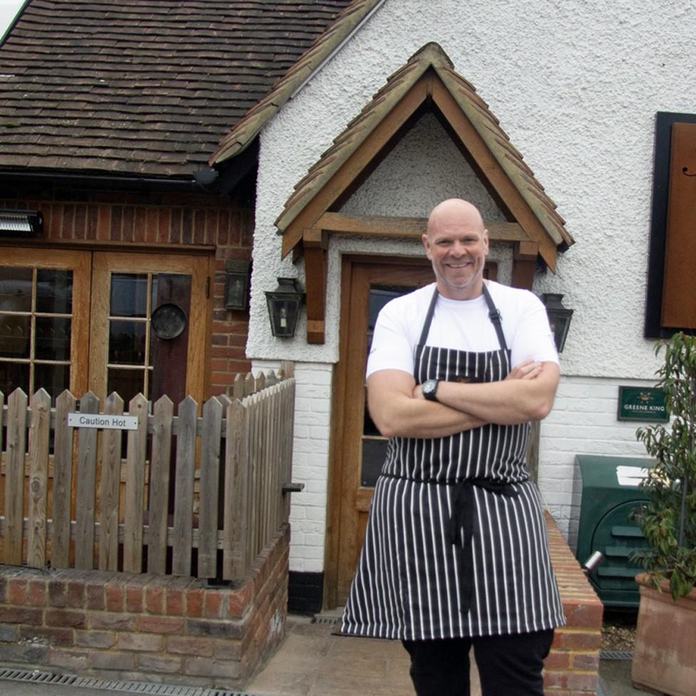 Tom Kerridge outside The Hand and Flowers