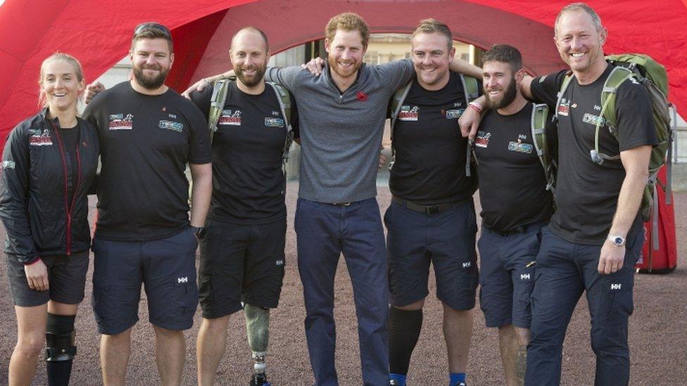 Prince Harry meeting the veterans