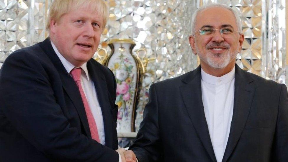 Boris Johnson and Mohammad Javad Zarif