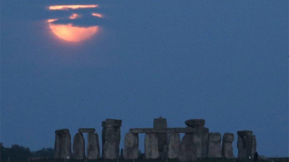 This week a very bright Moon is set to be one of the biggest and brightest sights of the year - a super moon is when the Moon comes very close to the Earth. Here you can see it over Stonehenge.